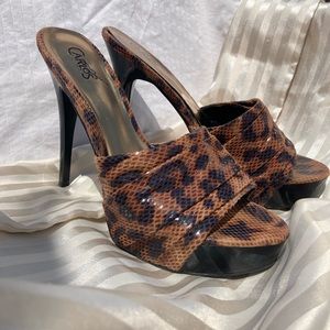 Carlos Santana Cheetah Patent Leather Stiletto